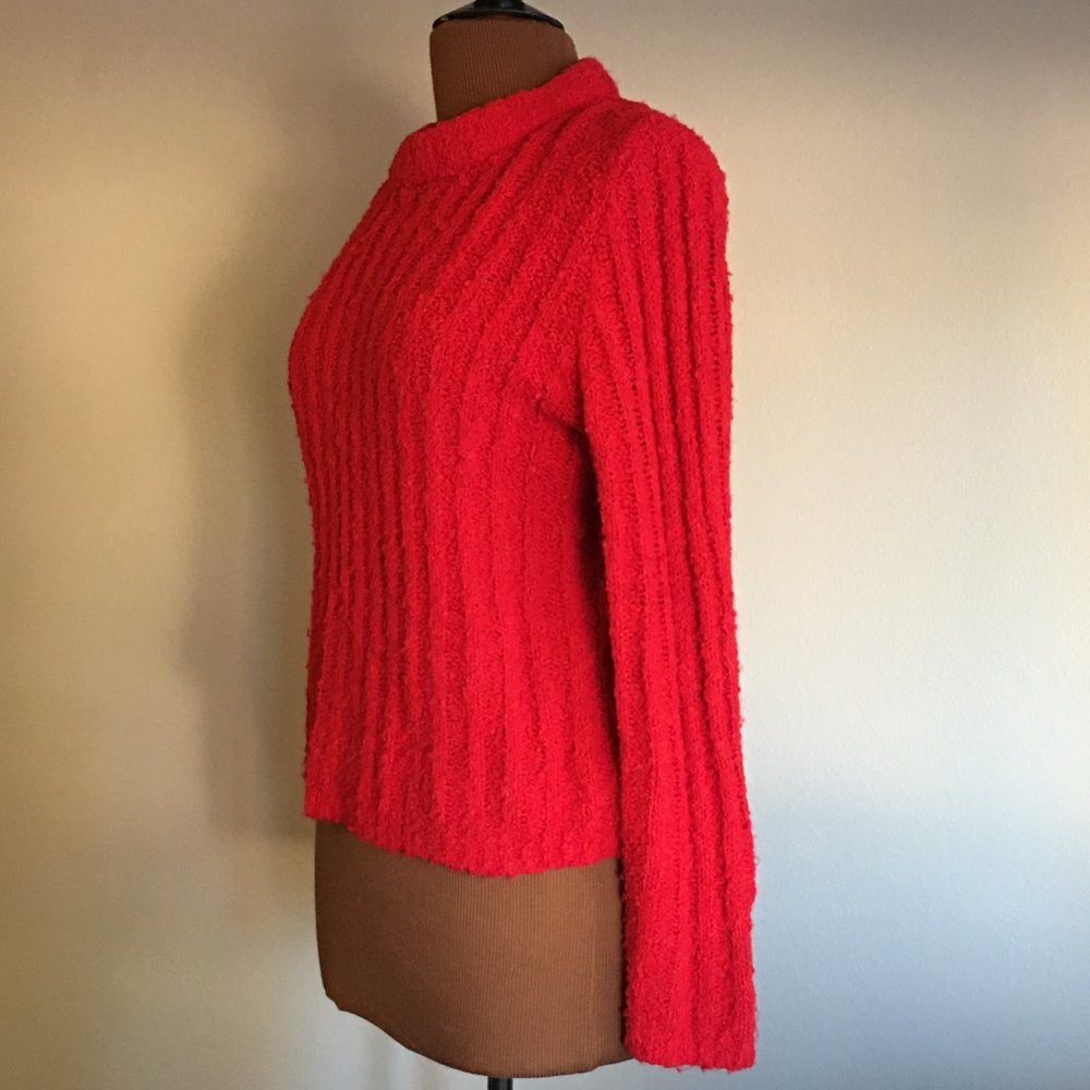 CAROLE LITTLE SPORT Vintage 90's Red Cozy Crew Neck Sweater - Picture 3 of 8
